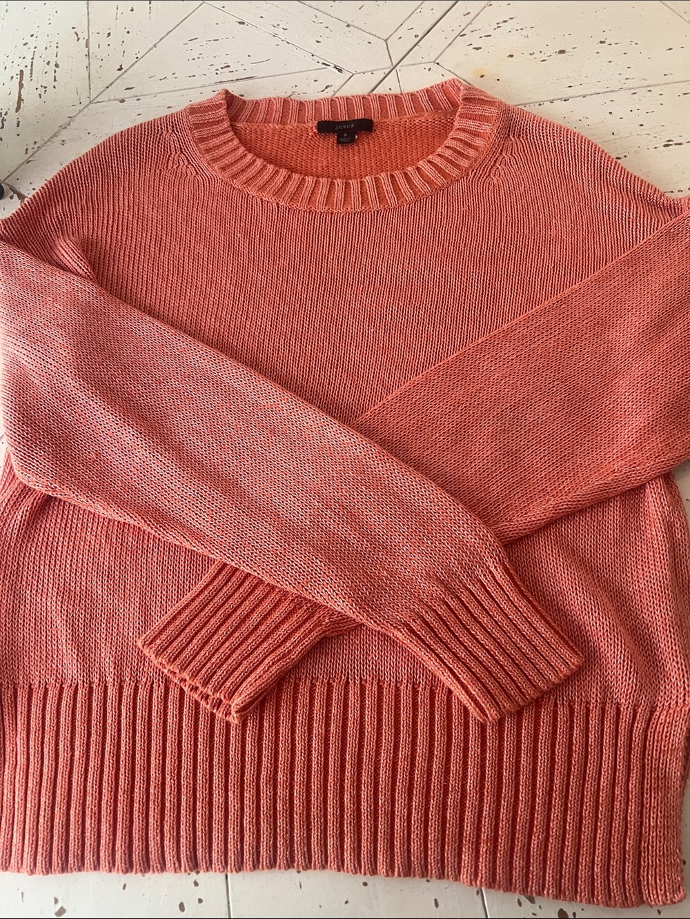 J. Crew Coral Pink Crewneck Sweater